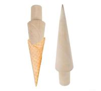 à Gaufre en pour bois Lot de 2 pour Cônes de Glace Maison pour accessoire Four Naturel 18x4cm