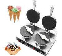 à gaufres électrique 1200 W cornets de glace professionnels avec double plaque chauffante rouleaux de printemps et omelettes maison