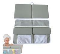 à genoux Set Set Set - Tampon à genoux doux, Mat de soutien de bain pour bébé en mousse épaisse | Taft rembourré avec des poches d'organisateur sans glissement et inférieur pour un temps de