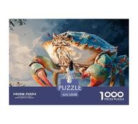 A Giant Green Crab 1000 Pièces Carton Premium Lot de Puzzles Giant Crab & Tiny Girl Anti-Stress Jeu Créatif Puzzles pour Adultes Et Enfants 52x38cm/1000pcs