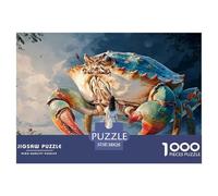 A Giant Green Crab 1000 Pièces Carton Premium Lot de Puzzles Giant Crab & Tiny Girl Anti-Stress Jeu Créatif Puzzles pour Adultes Et Enfants 38x26cm/1000pcs