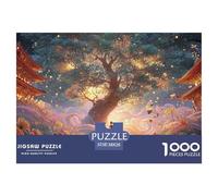 A Girl Dancing Under an Ancient Tree 1000 Pcs Découpe Précise Puzzle Glowing Tree Fantasy Vibrant Jigsaw Jouet Éducatif Déco pour Enfants 38x26cm/1000pcs
