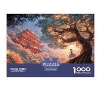 A Girl Dancing Under an Ancient Tree 1000 Pièces Découpe Précise Puzzle Glowing Tree Fantasy Amusant Jigsaw Jouet Éducatif Déco pour Amis 70x50cm/1000pcs