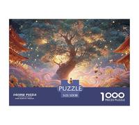 A Girl Dancing Under an Ancient Tree 1000 Pièces Découpe Précise Puzzle Glowing Tree Fantasy Amusant Jigsaw Jouet Éducatif pour Amis 52x38cm/1000pcs