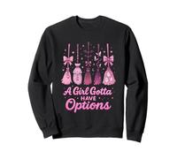 A Girl Gotta Have Options Pastel Witch Broom Kawaii Hallowee Sweatshirt