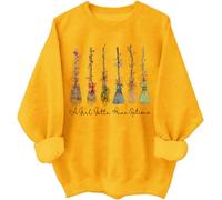 A Girl Gotta Have Options Sweat-shirt à capuche pour femme Halloween sorcières Nœud floral Balai Chemises graphiques, jaune, M