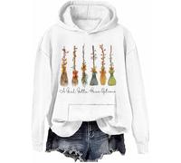 A Girl Gotta Have Options Sweat-shirt à capuche pour femme Halloween sorcières Nœud floral Balai Chemises graphiques, Blanc-h, S