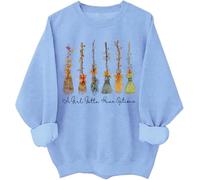 A Girl Gotta Have Options Sweat-shirt à capuche pour femme Halloween sorcières Nœud floral Balai Chemises graphiques, bleu ciel, L