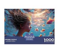 A Girl Swimming in The Water 1000 Pcs Carton Extra-épais Coffret De Puzzles Underwater Fantasy Stimulant Et Éducatif Jeu Créatif Puzzles pour Adultes Et Enfants 38x26cm/1000pcs