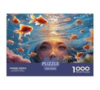 A Girl Swimming in The Water 1000 Pièces Carton Premium Coffret De Puzzles Underwater Fantasy Anti-Stress Défi Unique Puzzles As Birthday Gifts 70x50cm/1000pcs