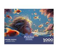 A Girl Swimming in The Water 1000 Pièces Carton Premium Lot de Puzzles Underwater Fantasy Anti-Stress Défi Unique Puzzles As Birthday Gifts 38x26cm/1000pcs