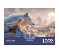 A Girl with Long White Hair and Orange Eyes 1000 Pcs Carton Premium Lot de Puzzles Kitten Stimulant Et Éducatif Défi Unique Puzzles pour Adultes Et Enfants 70x50cm/1000pcs
