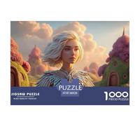 A Girl with Red Wings 1000 Pcs Carton Extra-épais Coffret De Puzzles Fairy Tale Town Anti-Stress Jeu Créatif Puzzles As Birthday Gifts 38x26cm/1000pcs