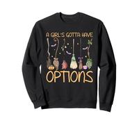 A Girl's Gotta Have Options Sorcières d'halloween rétro Sweatshirt