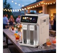 à glaçons de comptoir avec distributeur de glace pilée et deau fraîche, 12 glaçons en 6 minutes, capacité journalière de 15 kg, 5 modes, remplissage automatique