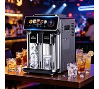 à glaçons multifonctionnelle avec distributeur de glace pilée et deau fraîche, acier inoxydable, réservoir de 1,5 l, capacité de production journalière de 15 kg, blanche