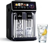 à glaçons multifonctionnelle de comptoir avec distributeur de glace pilée et deau fraîche, réservoir de 1,5 l, capacité de production journalière de 15 kg, finition en acier inoxydable