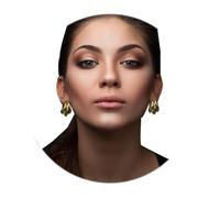 A Golden Cloud Boucles d'oreilles créoles épaisses en or 14 carats pour femme - Boucles d'oreilles créoles doubles plaquées or 14 carats - Petites créoles ouvertes épaisses et légères - Boucles