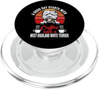 A Good Day Starts with Coffee A West Highland White Terrier PopSockets PopGrip pour MagSafe