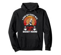 A Good Day Starts with Coffee and A Basset Hound Dog Puppy Sweat à Capuche