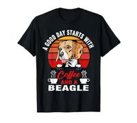 A Good Day Starts with Coffee and A Beagle Dog Funny Puppy T-Shirt