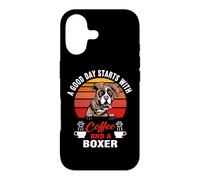A Good Day Starts with Coffee and A Boxer Dog Funny Dogs Coque pour iPhone 17