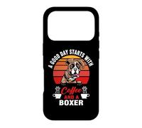 A Good Day Starts with Coffee and A Boxer Dog Funny Dogs Coque pour iPhone 17 Pro