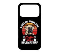 A Good Day Starts with Coffee and A Bullmastiff Dog Coque pour iPhone 17 Pro