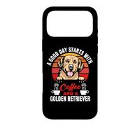 A Good Day Starts with Coffee and A Golden Retriever Dog Coque pour iPhone 17 Pro Max