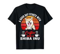 A Good Day Starts with Coffee and A Shiba Inu Dog Lovers T-Shirt