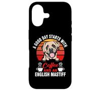 A Good Day Starts with Coffee and an English Mastiff Dog Coque pour iPhone 17