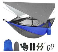 (A)Grand hamac de camping avec moustiquaire, hamacs légers, sangle d'arbre, hamac à bascule
