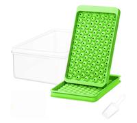 (A,Grass Green)Mini Ice Cube Tray with Shovel And Storage Box Easy Release Ice Mold 104 Cubes Ice Ball Maker for Freezer Chilling Drink Coffee Juice