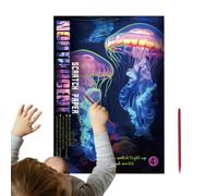 à gratter phosphorescent - Jouet créatif à gribouiller | Kit de peinture à gratter - Jouet relaxant pour l'artisanat - Familles jeunes et âgées - Sans écran - Divertissement du monde