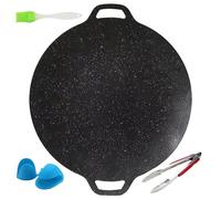 à griller en pierre - ronde antiadhésive, grill Teppanyaki de camping portable, parfaite pour les barbecues coréens, la viande, les légumes, la préparation du poisson, facile à nett