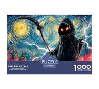 A Grim Reaper Skeletal 1000 Pcs Carton Extra-épais Coffret De Puzzles Kitten Stimulant Et Éducatif Jeu Familial Puzzles As Birthday Gifts 38x26cm/1000pcs