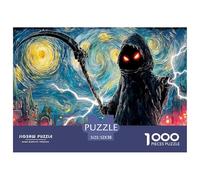 A Grim Reaper Skeletal 1000 Pcs Carton Extra-épais Lot de Puzzles Kitten Anti-Stress Jeu Créatif Puzzles pour Adultes Et Enfants 52x38cm/1000pcs