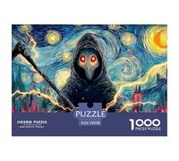A Grim Reaper Skeletal 1000 Pièces Carton Extra-épais Lot de Puzzles Kitten Anti-Stress Jeu Familial Puzzles As Birthday Gifts 52x38cm/1000pcs