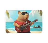 A Groundhog Playing The GuitarSupernatural Symbols Black Printing 1 pièce Quick Dry Peach Skin Velvet Serviette de plage surdimensionnée 140 x 70 cm pour adultes, serviette super absorbante