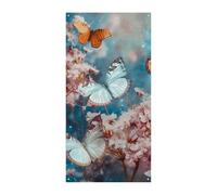 A Group of Butterflies Bannière de porte, décoration de porte verticale saisonnière, toile de fond durable pour fête, porche, entrée, jardin, 178 x 90 cm
