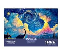 A Group of Dinosaurs 1000 Pièces Carton Premium Lot de Puzzles Glowing Cosmic Night Anti-Stress Défi Unique Puzzles As Birthday Gifts 70x50cm/1000pcs