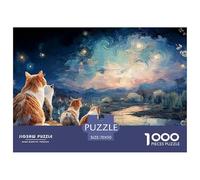 A Group of Kitty Sitting 1000 Pcs Carton Extra-épais Coffret De Puzzles Cute Feline Anti-Stress Jeu Créatif Puzzles As Birthday Gifts 70x50cm/1000pcs