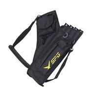 à Hanche 4 Tubes Carquois pour Flèches Sac de Transport avec Poches, Flèche Réglable Sac à Dos Porte-Sac Arc Nylon Ceinture Taille Pendu, Noir