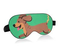 A Happy Dachshund Do Masque de voyage essentiel pour les yeux pour homme avec bande élastique réglable pour le camping et le vol
