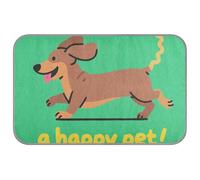 A Happy Dachshund Do Summer Tapis de refroidissement pour chien Tapis auto-rafraîchissant pour chats d'extérieur pour hamster couchage confortable Tapete imperméable enfriador para perros M