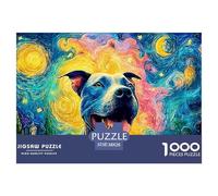 A Happy Smiling Pitbull Dog 1000 Pièces Carton Extra-épais Lot de Puzzles Smiling Pitbull Stimulant Et Éducatif Jeu Créatif Puzzles As Birthday Gifts 38x26cm/1000pcs