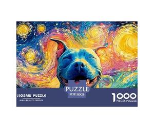 A Happy Smiling Pitbull Dog 1000 Pièces Carton Premium Coffret De Puzzles Smiling Pitbull Stimulant Et Éducatif Jeu Créatif Puzzles As Birthday Gifts 38x26cm/1000pcs