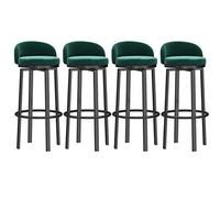 à Hauteur pivotant Ensemble 4, Cuisine en Velours avec Dossier Bas Repose-Pieds, tabourets pivotants comptoir, chaises de Bar sans Bras, îlot STO (Green 75cm)