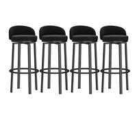 à Hauteur pivotant Ensemble Cuisine en Velours avec Dossier Bas Repose-Pieds, tabourets pivotants comptoir, chaises de Bar sans Bras, îlot STO (65 cm Noir)