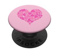 A Heart of Hearts Design Romantique Nuances de Rose Pastel PopSockets PopGrip Adhésif